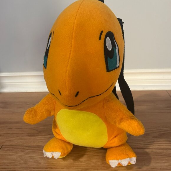 Pokemon 15" Charmander Plush Backpack Tote W/ Small Compartment Orange Back Pack - Picture 2 of 5